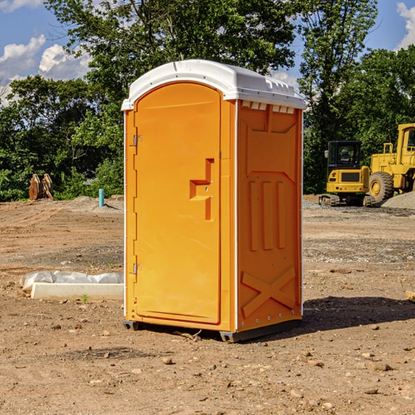 can i customize the exterior of the porta potties with my event logo or branding in Arnold Line